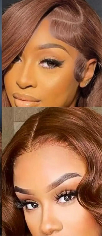 Body Wave Chocolate Brown Lace Front Wigs Human Hair Pre Plucked Brazilian Brown Virgin Hair Glueless HD Frontal Wig For Women Hairvev US Store Store Store ID 1104092759