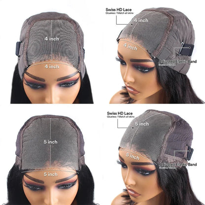 Glueless Wigs Human Hair Ready To Wear Bone Straight Lace Front Wigs Human Hair 4x4 5x5 Pre Cut Hd Lace Closure Wigs For Women Lafino Hair Wig Store 1103410090