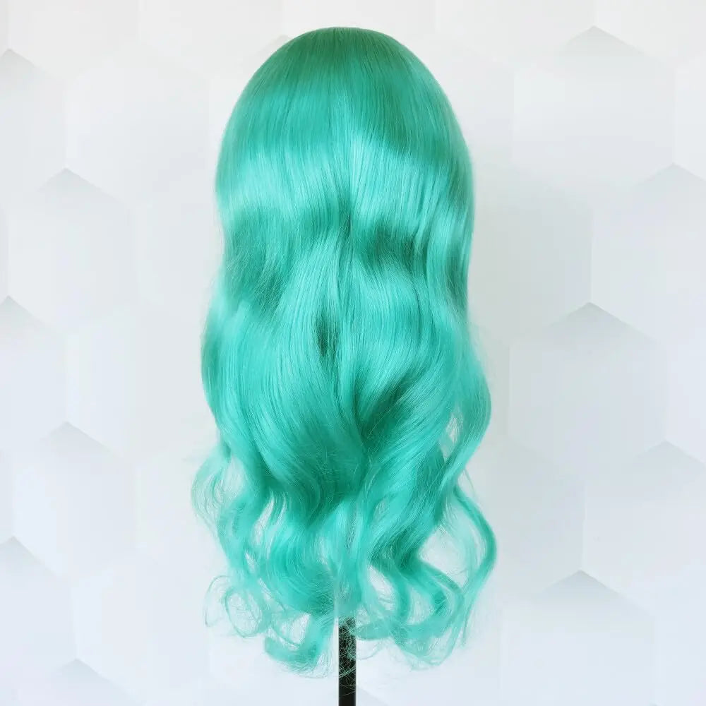 Mint Green Brazilian Human Hair Wig 13X6 HD Transparent Lace Front Pre Plucked 180 250 Density Body Wave 28 Inch Wigs For Women XINXIYA WIG US Store Store ID 1103576649