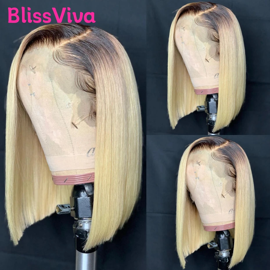 13x6 Short Bob Wigs Silver Grey Lace Front Wigs Human Hair Pre Plucked Ash Gray Blonde 613 Lace Frontal Wig Human Hair Bob Wig BlissViva Hair Store 1103372311