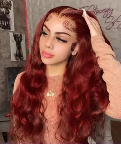 Body Wave Wig HD Lace – Reddish Brown - 13x6 – Ember Sierde Hair Store ID 1104033622