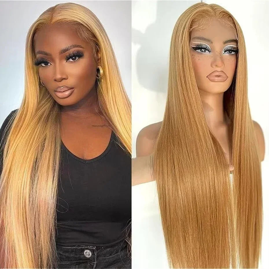 13x6 Honey Blonde HD Lace Front Human Hair Wigs Straight #27 Colored 180% HD Transparent Lace Frontal Wigs PrePlucked For Women AE SELECTED Colored Wigs Store Store ID 1103598271