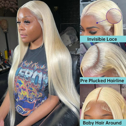 613 Blonde Lace Front Wig Human Hair 13X6 Hd Lace Frontal Wig 13X4 Straight Lace Front Wigs 4X4 Closure Wig For Women 30 38 Inch HairStar Wigs