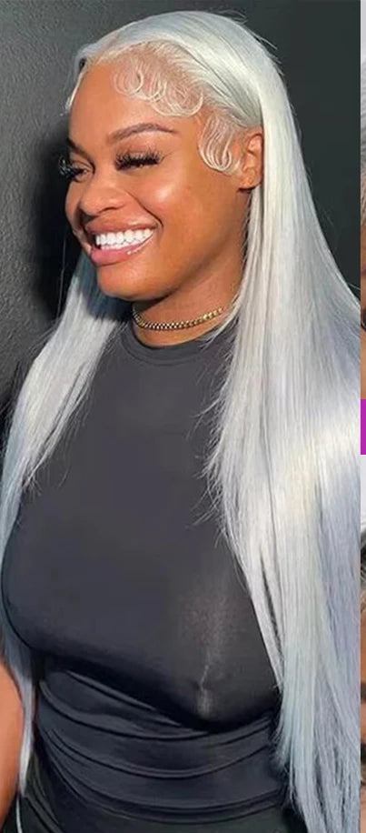 Straight Wig HD Lace – Silver Grey - 13x6 – Glacier
