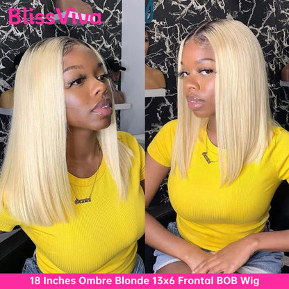13x6 Short Bob Wigs Silver Grey Lace Front Wigs Human Hair Pre Plucked Ash Gray Blonde 613 Lace Frontal Wig Human Hair Bob Wig BlissViva Hair Store 1103372311