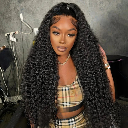 Model wearing Sculpted Deep Wave Wig with 13x6 HD lace, styled deep wave with natural hairline.