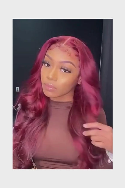 Wig Body Wave Lace 13x6 – 99J Burgundy – Glow Wine