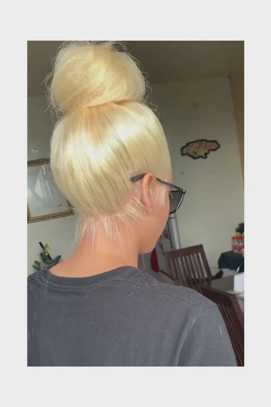 13x6 360 Lace Wig Human Hair Pre Plucked 613 Blonde Colored Lace Front Wigs Bone Straight Ponytail Human Hair Lace Frontal Wig