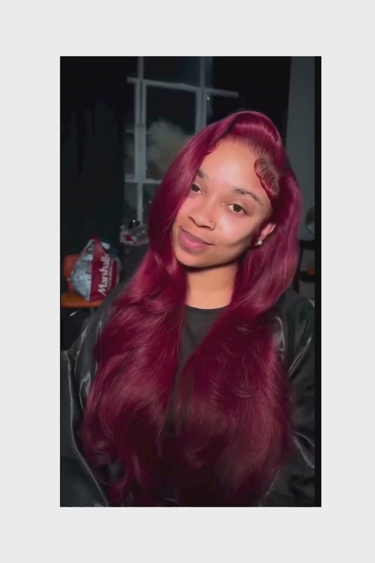 99J Body Wave Wig – HD Lace 13x4 Burgundy – Wine Flow