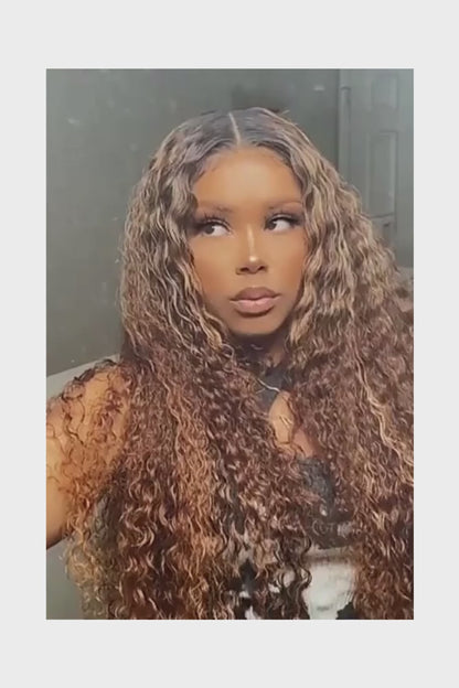 Deep Wave Wig – 13x6 HD Lace – Radiance Amber Glow