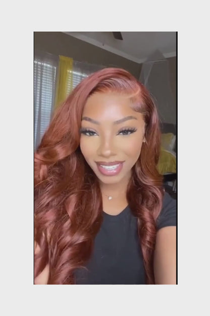 200 density Reddish Brown Body Wave 13x6 Hd Lace Front Human Hair Wig Brazilian 36 Inch Transparent Body Wave Lace Frontal Wigs