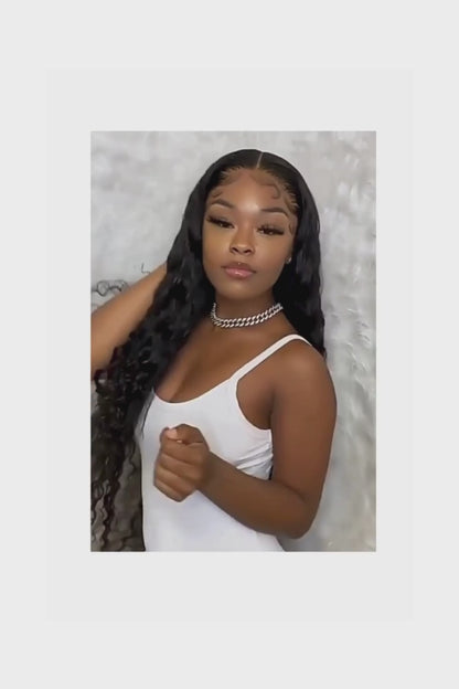Deep Wave Wig HD Lace – Natural Black – 13x6 – Cascade