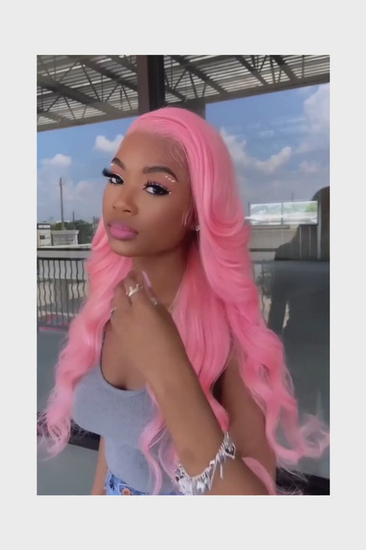 Wig Body Wave HD Lace 13x6 – Pink – Glow Pop