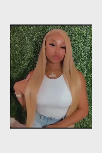 13x6 Honey Blonde HD Lace Front Human Hair Wigs Straight #27 Colored 180% HD Transparent Lace Frontal Wigs PrePlucked For Women