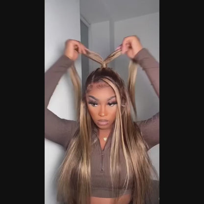Straight Wig HD Lace – Honey Blonde P4/27 – Honey Drip