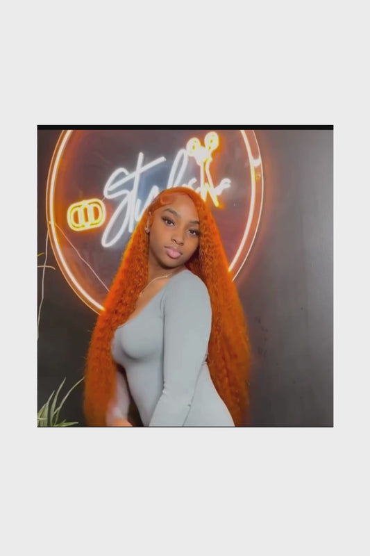 13x6 Water Wave Orange Ginger Lace Front Wig Human Hair 30 38 Inch 13x4 Deep Wave Lace Front Wigs Orange Curly Human Hair Wig