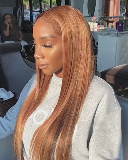 Ginger Blonde Wig – Straight, HD Lace 13x6, Spice Route Sleek