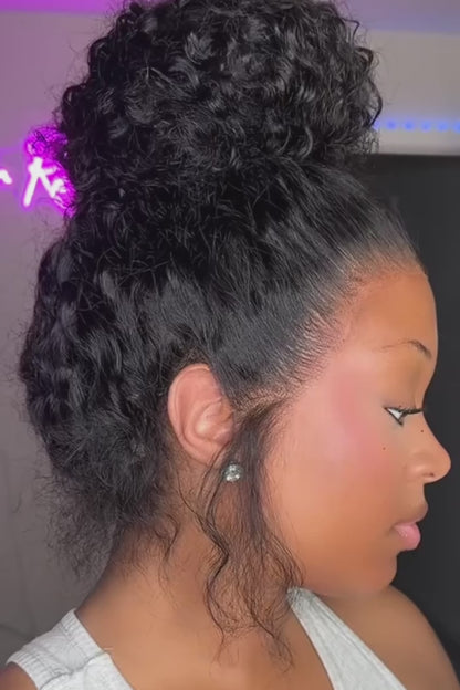 360 HD Full Lace Front Wigs Curly Wig 100% Brazilian Human Hair Pre Plucked Deep Wave Invisible Strap Glueless Wig Water Wave