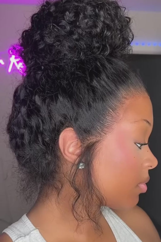 360 HD Full Lace Front Wigs Curly Wig 100% Brazilian Human Hair Pre Plucked Deep Wave Invisible Strap Glueless Wig Water Wave