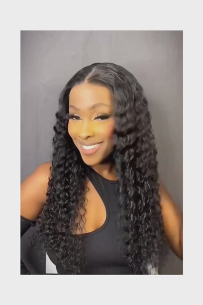 Glueless Wigs Human Hair Ready To Wear Pre Cut 4x4 5x5 Hd Lace Closure Deep Wave Curly Human Hair Wigs Brazilian Water Wave Wig