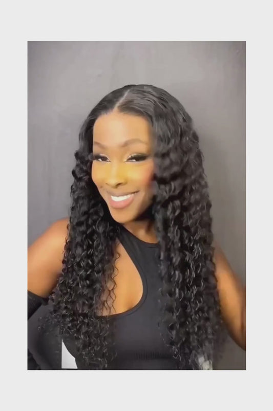 Glueless Wigs Human Hair Ready To Wear Pre Cut 4x4 5x5 Hd Lace Closure Deep Wave Curly Human Hair Wigs Brazilian Water Wave Wig