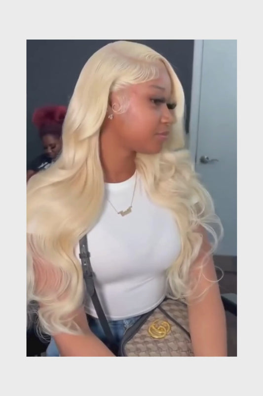 Blonde Body Wave Wig – Champagne – 13x4-HD Lace – Blonde Flex