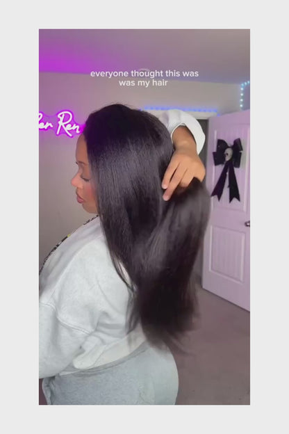Kinky Straight Wig 360 HD Lace – Natural Black – Duchess