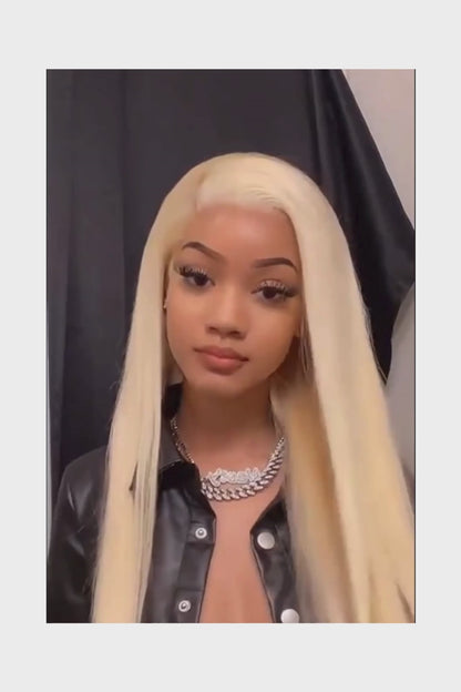 Straight Wig HD Lace – 613 Blonde – Golden Silk