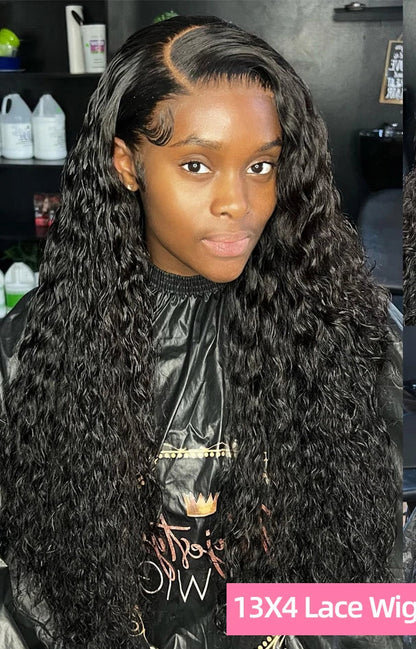 Model wearing The Loose Melt – Deep Wave Wig with 13x4 HD lace, styled in loose waves with natural hairline.